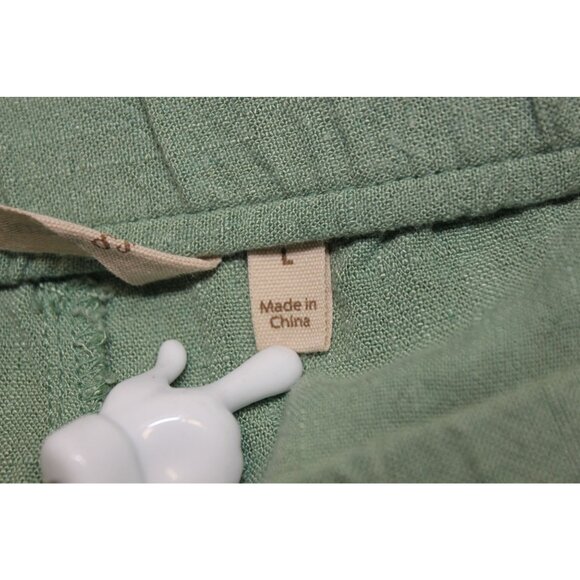 Soft Surroundings women's relaxed fit elastic waist ankle crop linen blend pants - Picture 8 of 9